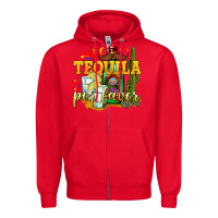 Red Tequila Por Favor Zipper Hoodie - texasbilliewilder