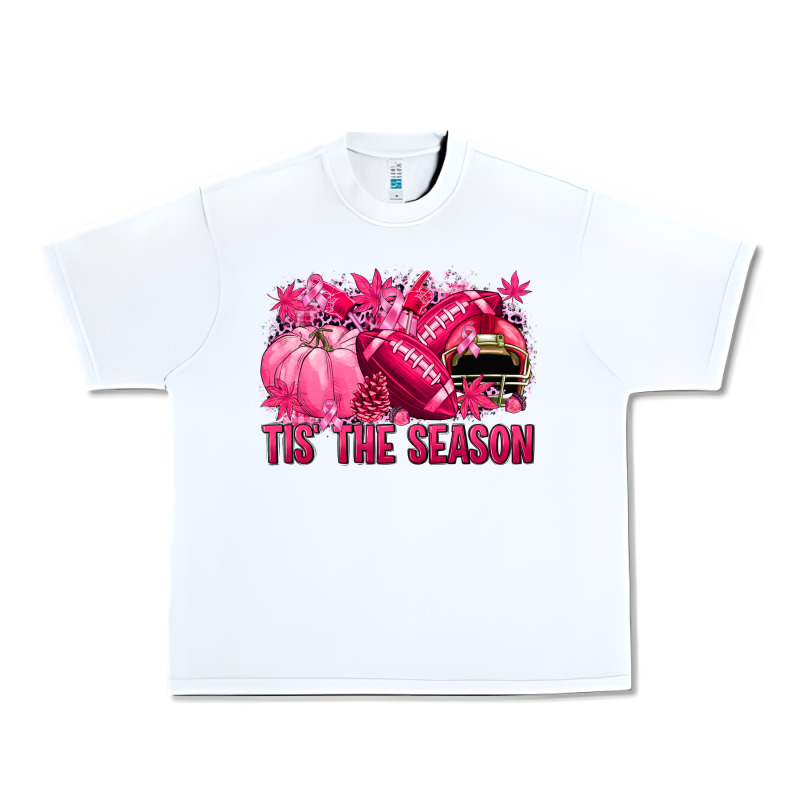 Tis' The Season Football Breast Cancer Urban Heavy Tee by NancyCooperArtShop | Teevron