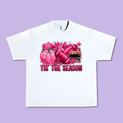 Tis' The Season Football Breast Cancer Urban Heavy Tee Designed By Nancycooperartshop