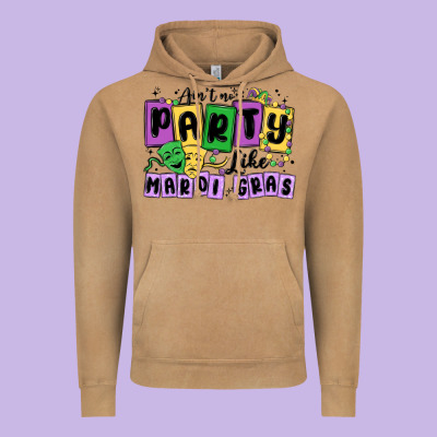 Aint No Party Like Mardi Gras Vintage Hoodie Designed By Maliassmallbusiness