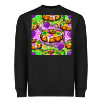 Black Mardi Gras king cake seamless pattern Heavyweight Sweatshirt - BundleAndBundleShop