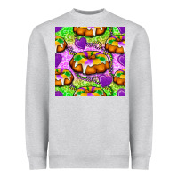 Heather Grey Mardi Gras king cake seamless pattern Heavyweight Sweatshirt - BundleAndBundleShop