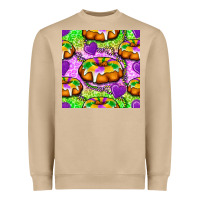 Mushroom Mardi Gras king cake seamless pattern Heavyweight Sweatshirt - BundleAndBundleShop