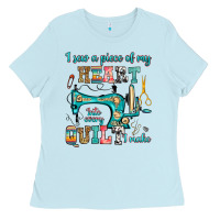 Baby Blue i sew a piece of my heart into every quilt i make Ladies Tee - RanaPortraitStore
