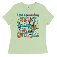 Matcha i sew a piece of my heart into every quilt i make Ladies Tee - RanaPortraitStore