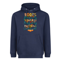 Navy boots flannels bonfires football Heavyweight Hoodie - CowGirlArtShop