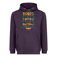 Plum boots flannels bonfires football Heavyweight Hoodie - CowGirlArtShop