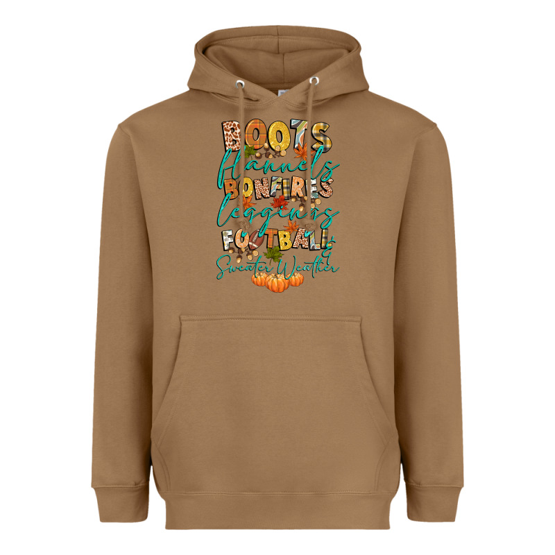 Boots Flannels Bonfires Football Heavyweight Hoodie by CowGirlArtShop | Teevron