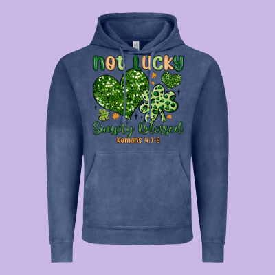 Not Lucky Simply Blessed Vintage Hoodie Designed By Maliassmallbusiness