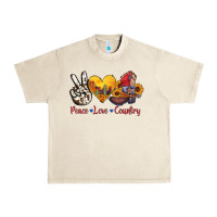 Sandshell peace love country american texas flag boots Urban Heavy Tee - AdoDesignShop