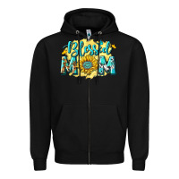 Black Blessed Mom with Sunflowers Zipper Hoodie - texasbilliewilder