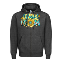 Charcoal Heather Blessed Mom with Sunflowers Zipper Hoodie - texasbilliewilder