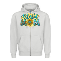 Dove Grey Blessed Mom with Sunflowers Zipper Hoodie - texasbilliewilder