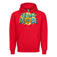 Red Blessed Mom with Sunflowers Zipper Hoodie - texasbilliewilder
