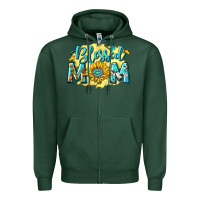 Sports Green Blessed Mom with Sunflowers Zipper Hoodie - texasbilliewilder
