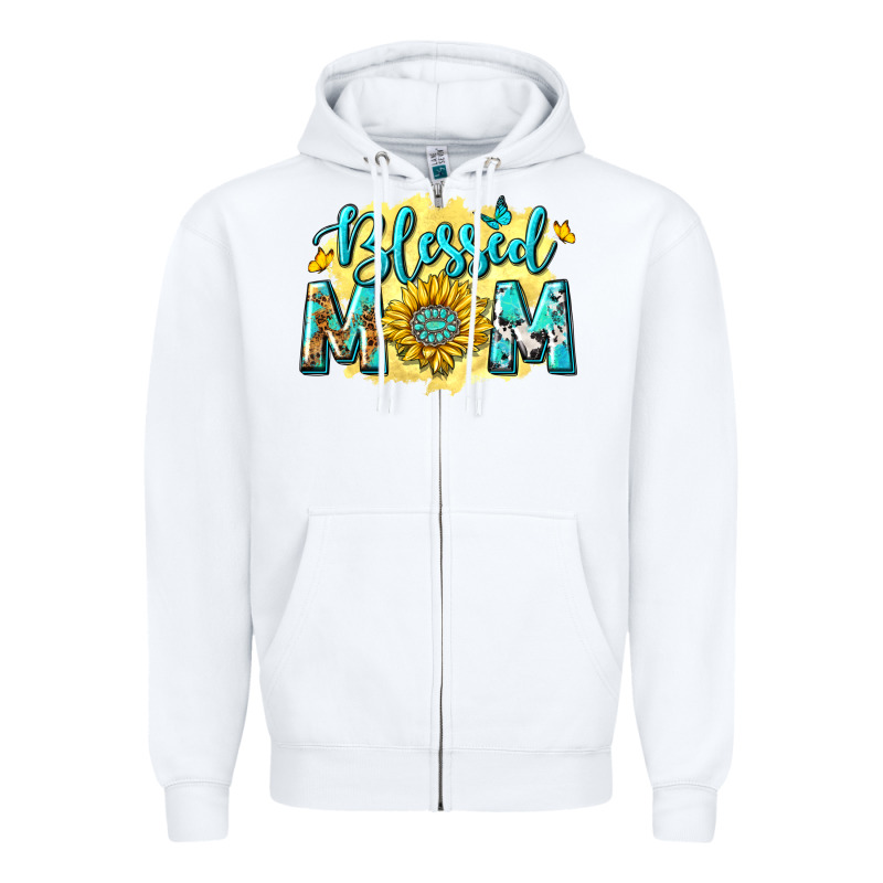 Blessed Mom With Sunflowers Zipper Hoodie by texasbilliewilder | Teevron