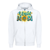White Blessed Mom with Sunflowers Zipper Hoodie - texasbilliewilder