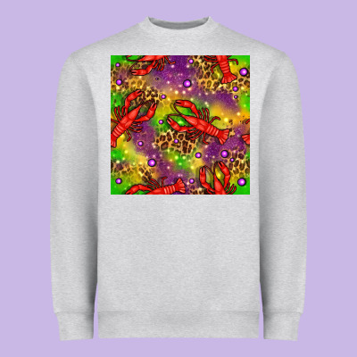 Mardi Gras Lobster Seamless Pattern Heavyweight Sweatshirt Designed By Bundleandbundleshop