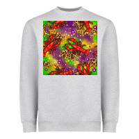 Heather Grey Mardi Gras Lobster Seamless Pattern Heavyweight Sweatshirt - BundleAndBundleShop