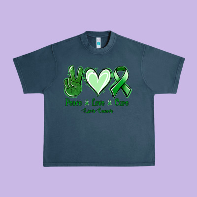 Peace Love Cure Liver Cancer Urban Heavy Tee Designed By Nancycooperartshop