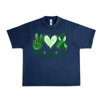 Navy Peace love cure Liver Cancer Urban Heavy Tee - NancyCooperArtShop