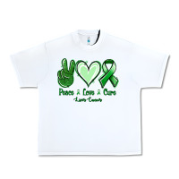 White Peace love cure Liver Cancer Urban Heavy Tee - NancyCooperArtShop