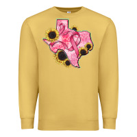 Antique Gold texas map breast cancer Premium Sweatshirt - CowGirlArtShop