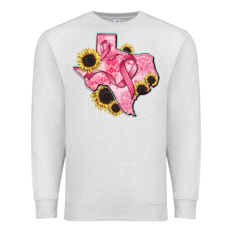 Texas Map Breast Cancer Premium Sweatshirt by CowGirlArtShop | Teevron