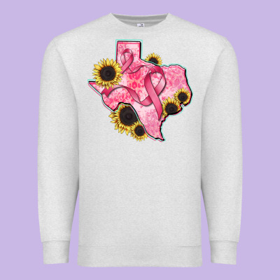 Texas Map Breast Cancer Premium Sweatshirt Designed By Cowgirlartshop