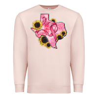 Pale Pink texas map breast cancer Premium Sweatshirt - CowGirlArtShop