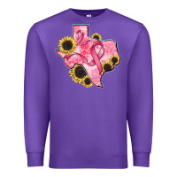 Purple texas map breast cancer Premium Sweatshirt - CowGirlArtShop