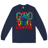 Navy LGBTQ+ God Loves Everyone Long Sleeve Tee - BundleAndBundleShop