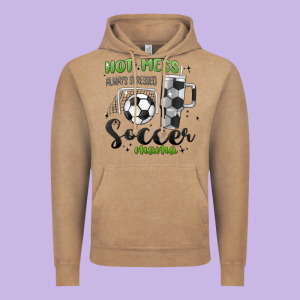 Hot Mess Always Stressed Soccer Mama Stanley Cup Vintage Hoodie Designed By Maliassmallbusiness