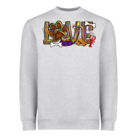 Heather Grey Mardi Gras love dog paw Heavyweight Sweatshirt - BundleAndBundleShop