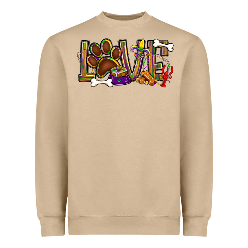 Mardi Gras Love Dog Paw Heavyweight Sweatshirt by BundleAndBundleShop | Teevron