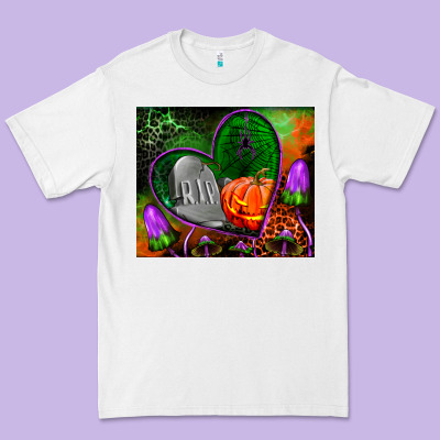 Halloween Heart Mouse Pad Premium Tee Designed By Bundleandbundleshop