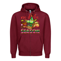 Burgundy No Dieta Season Zipper Hoodie - texasbilliewilder
