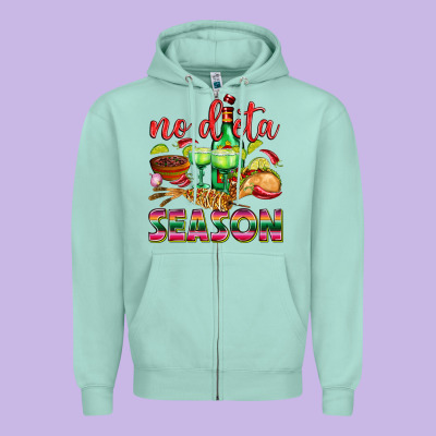 No Dieta Season Zipper Hoodie Designed By Texasbilliewilder