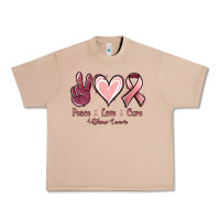 Burro Peace love cure Uterine Cancer Urban Heavy Tee - NancyCooperArtShop