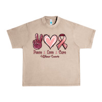 French Oak Peace love cure Uterine Cancer Urban Heavy Tee - NancyCooperArtShop