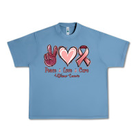 Pebble Blue Peace love cure Uterine Cancer Urban Heavy Tee - NancyCooperArtShop