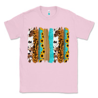 Bubblegum Pink turquoise sunflowers cowhide leopard glitter background Classic Tee - RanaPortraitStore