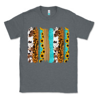 Charcoal Heather turquoise sunflowers cowhide leopard glitter background Classic Tee - RanaPortraitStore