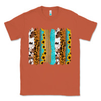 Copper turquoise sunflowers cowhide leopard glitter background Classic Tee - RanaPortraitStore