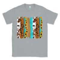 Heather Grey turquoise sunflowers cowhide leopard glitter background Classic Tee - RanaPortraitStore