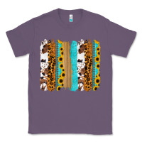 Lavender turquoise sunflowers cowhide leopard glitter background Classic Tee - RanaPortraitStore