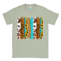 Matcha turquoise sunflowers cowhide leopard glitter background Classic Tee - RanaPortraitStore
