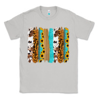 Moon Dust turquoise sunflowers cowhide leopard glitter background Classic Tee - RanaPortraitStore