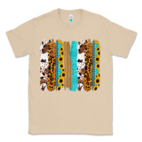 Mushroom turquoise sunflowers cowhide leopard glitter background Classic Tee - RanaPortraitStore