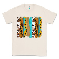 Natural turquoise sunflowers cowhide leopard glitter background Classic Tee - RanaPortraitStore